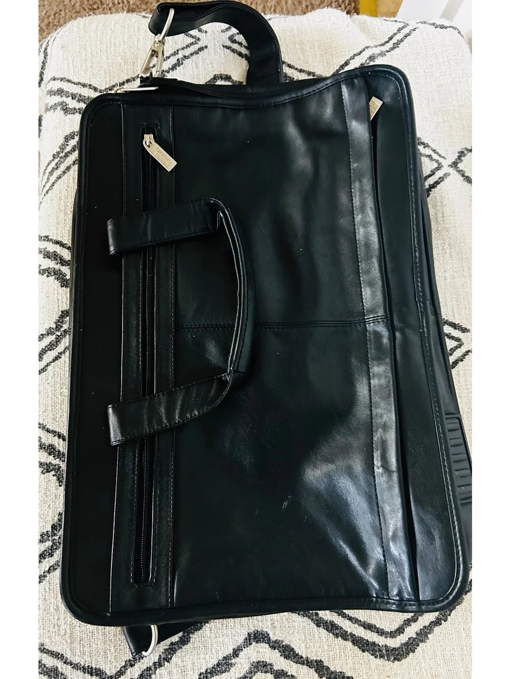 Vintage Pelle Studio Black Leather Briefcase Laptop Bag Unused
